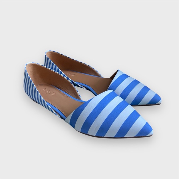 JCREW Blue Stripe Flats - Picture 2 of 9